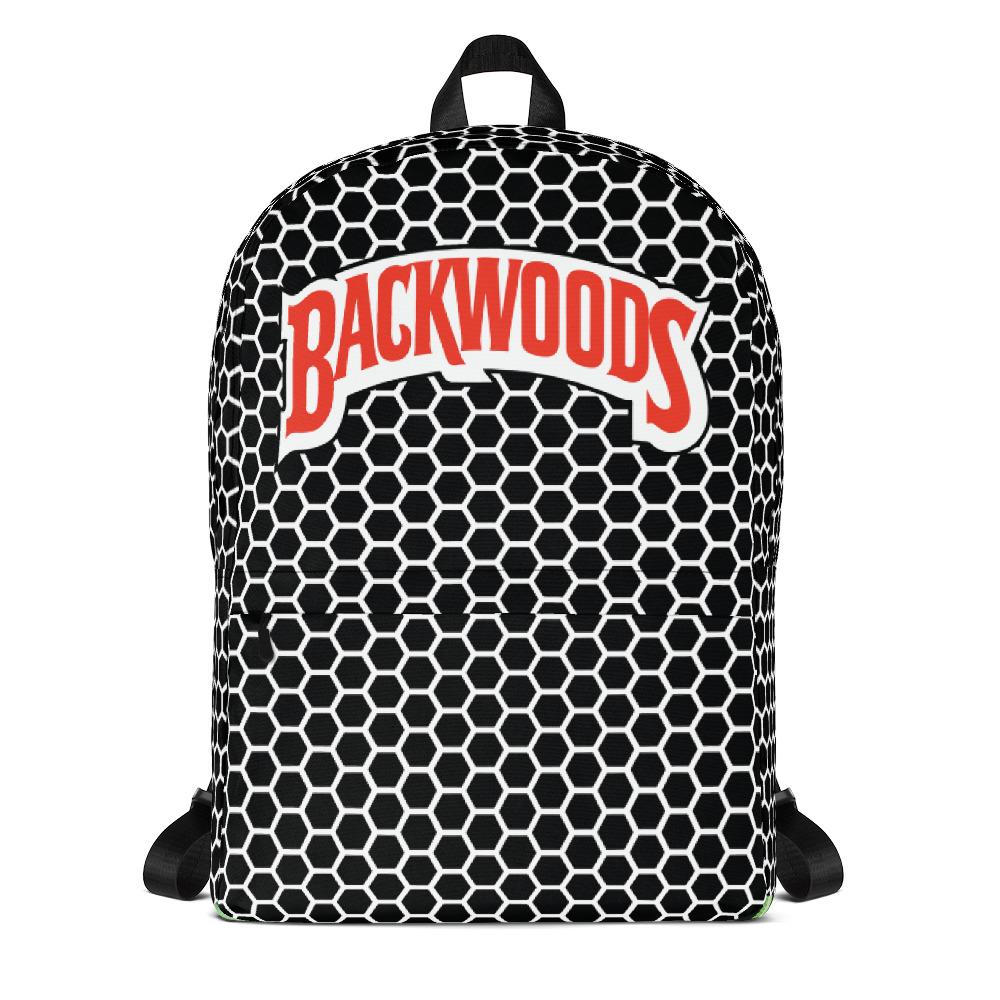Backwoods Black & White HoneyComb Backpacks 3x